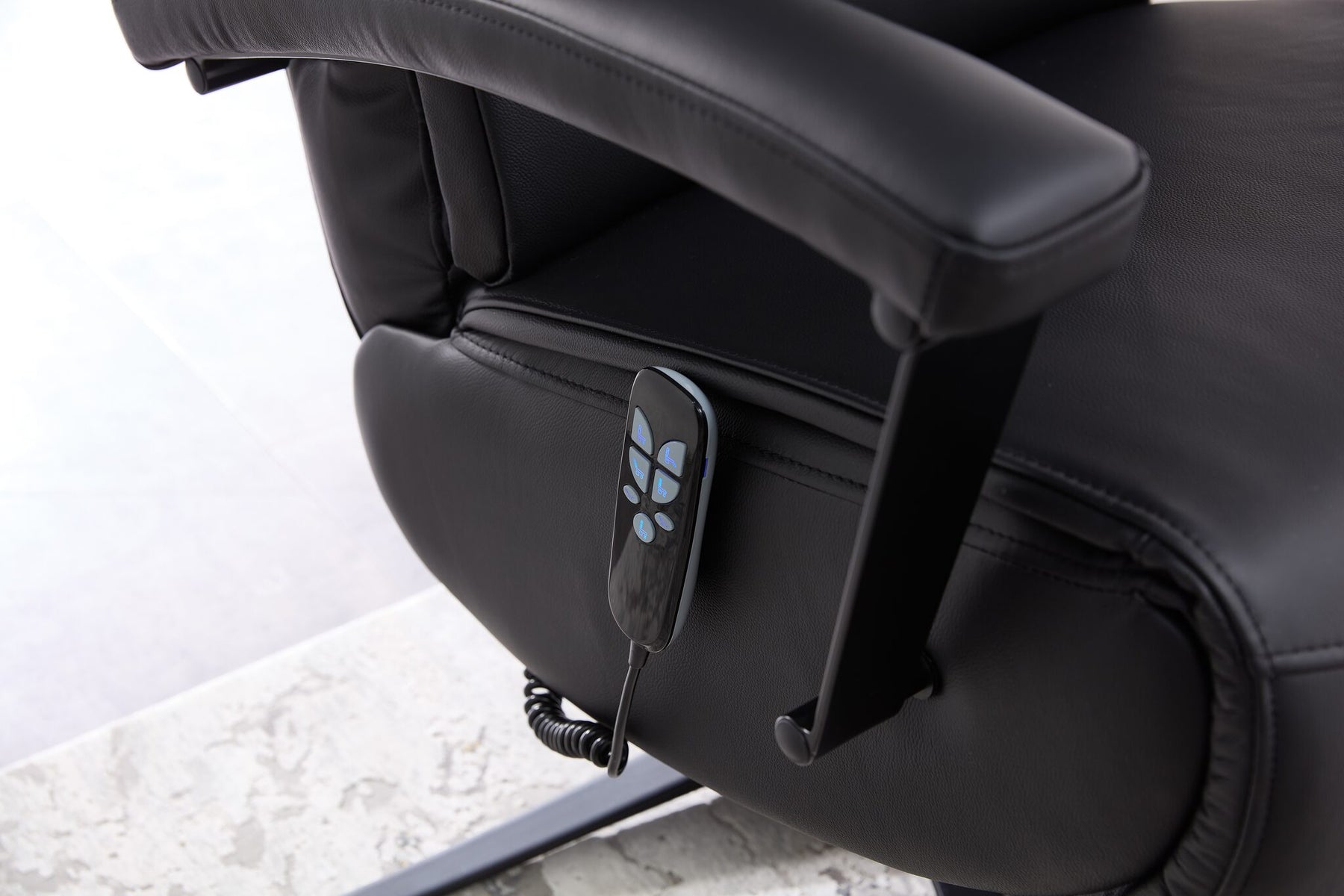 Relaxsessel Leder elektrisch mit 3 Motoren, Herz-Waage-Funktion & Akku