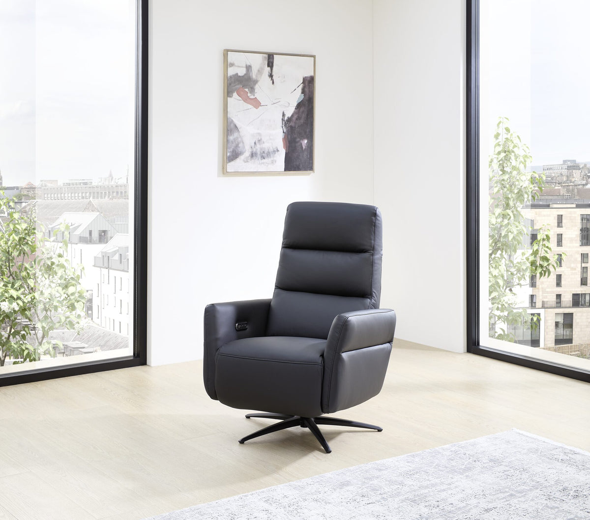 Relaxsessel elektrisch mit 2 Motoren & Drehfunktion – Echtleder