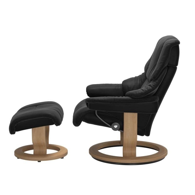Relaxsessel Reno Classic aus Leder Paloma, Schwarz, Seitenansicht