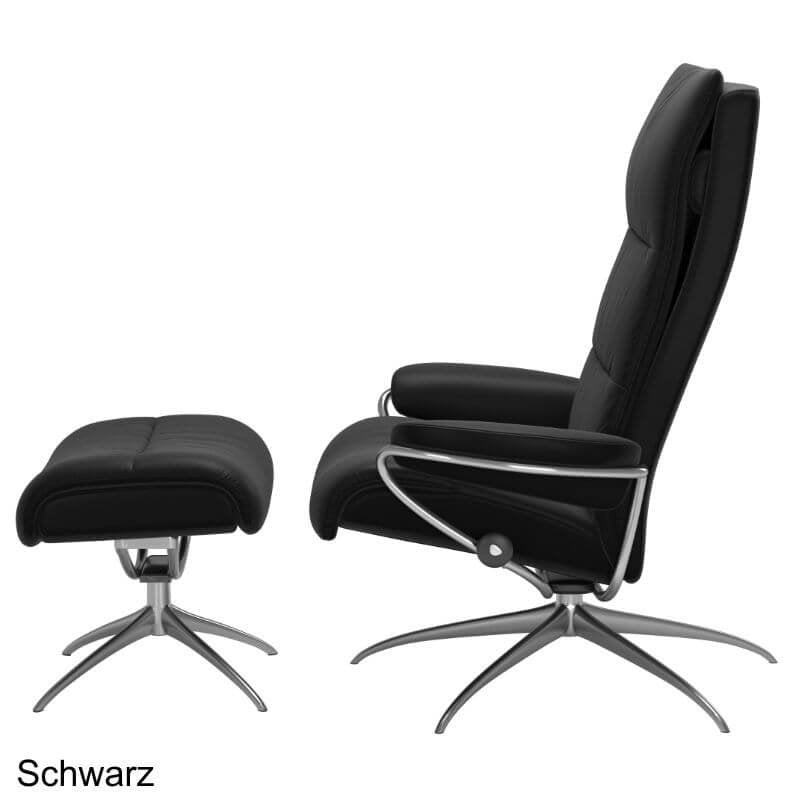 Relaxsessel Tokyo High Back aus Leder Batick, Schwarz, Detailansicht