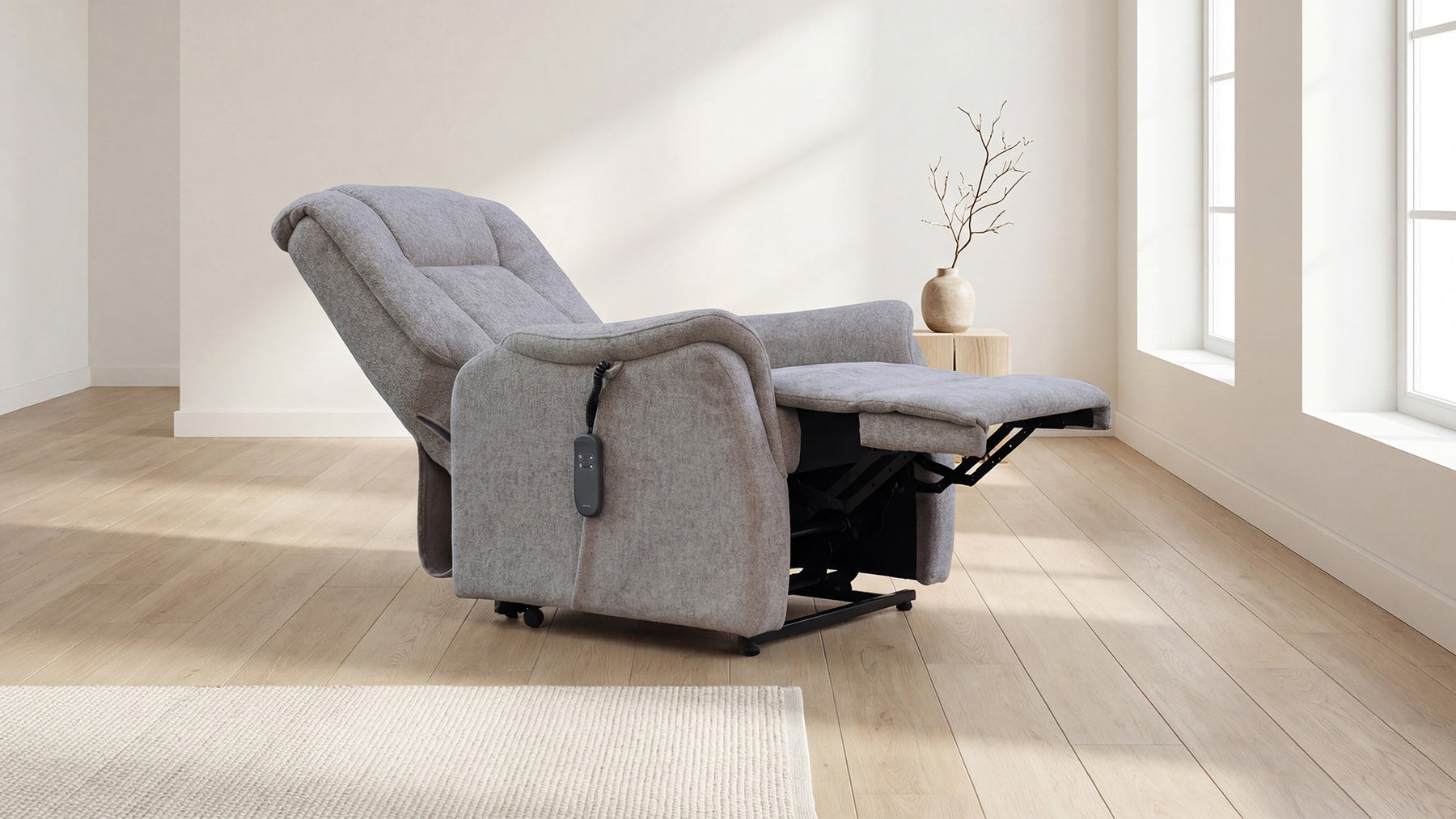 Relaxsessel Easy Stand Up mit Aufstehhilfe, Stoff Grau