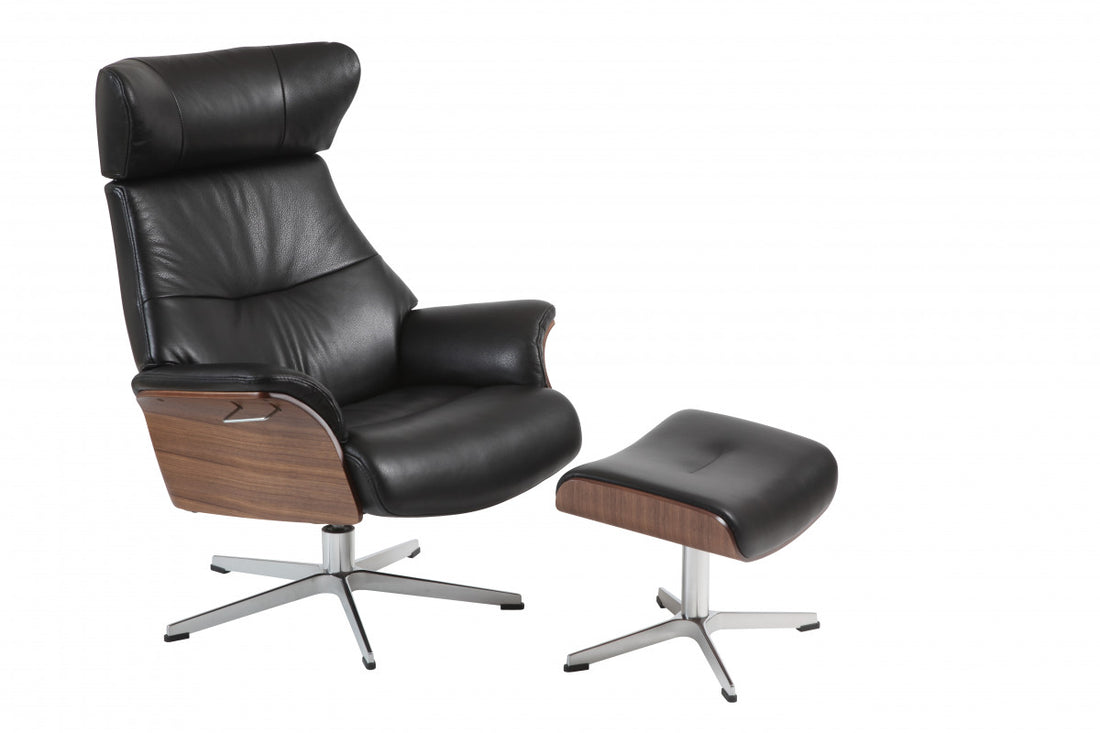 Conform Relaxsessel AIR, Walnuss Leder Zero Black