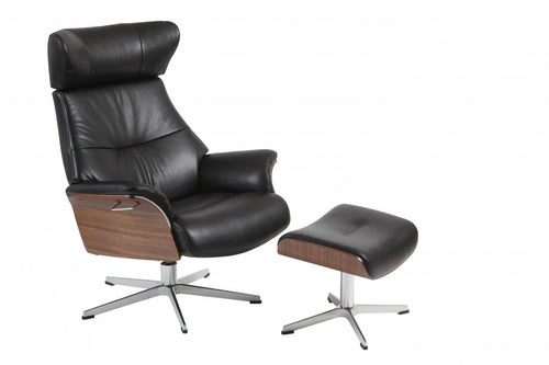 Conform Relaxsessel AIR, Walnuss Leder Zero Black