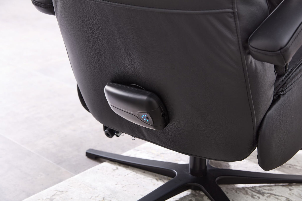 Relaxsessel Leder elektrisch mit 3 Motoren, Herz-Waage-Funktion & Akku