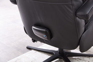 Relaxsessel Leder elektrisch mit 3 Motoren, Herz-Waage-Funktion & Akku