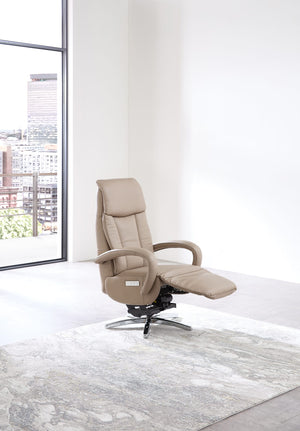 Relaxsessel elektrisch mit Aufstehhilfe, 3 Motoren & Akku – Leder