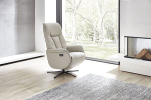 Relaxsessel elektrisch mit 2 Motoren & Drehfunktion – Echtleder