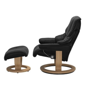Relaxsessel Reno Classic aus Leder Paloma, Schwarz, Seitenansicht