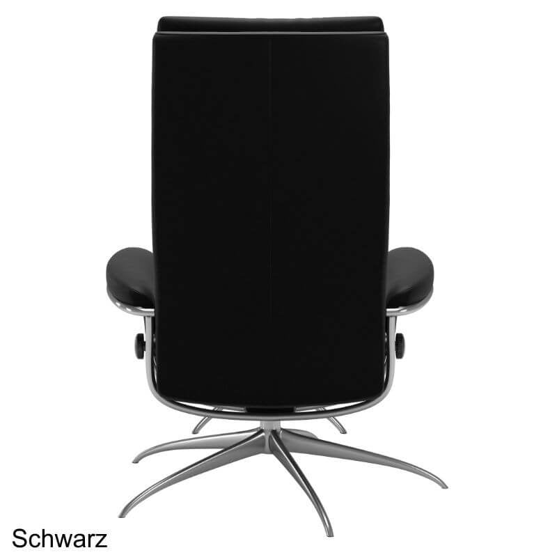 Relaxsessel Tokyo High Back aus Leder Batick, Schwarz, Seitenansicht