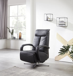 Relaxsessel elektrisch mit Aufstehhilfe, 2 Motoren & Akku – Leder