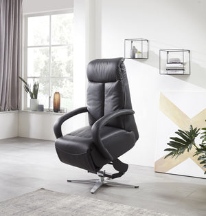 Relaxsessel elektrisch mit Aufstehhilfe, 2 Motoren & Akku – Leder