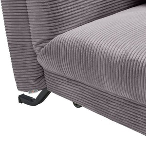 Schlafsessel Enny aus Cord, Grau, Liegeposition