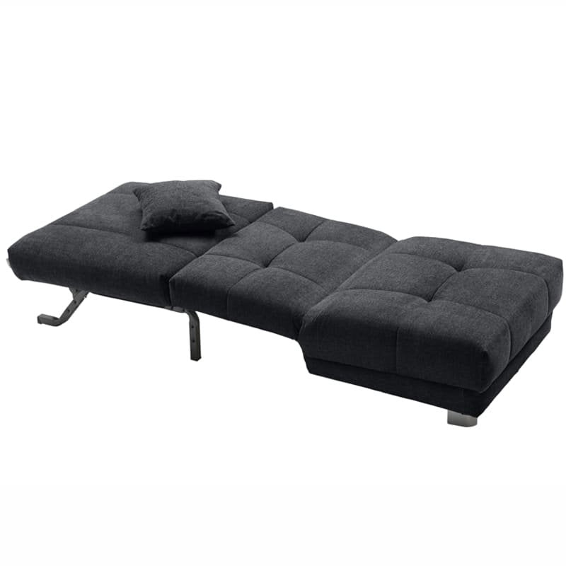 Schlafsessel Mayla aus Microvelours, Grau-Blau, Detailansicht